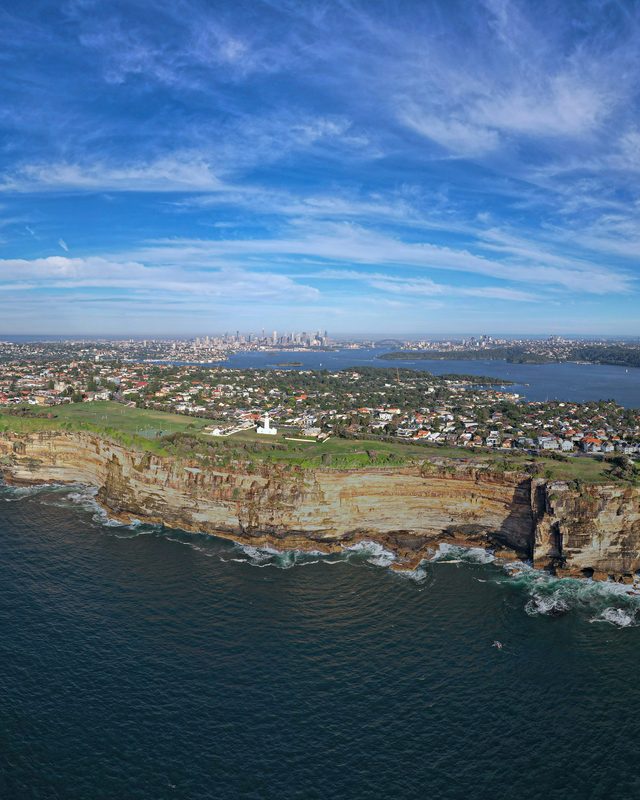 Sydney's eastern coastline from above